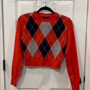 Plaid cropped sweater